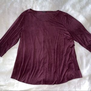 Hannah faux suede cut out top